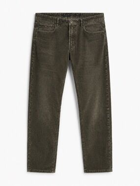 Massimo Dutti Olive Green Corduroy Trousers